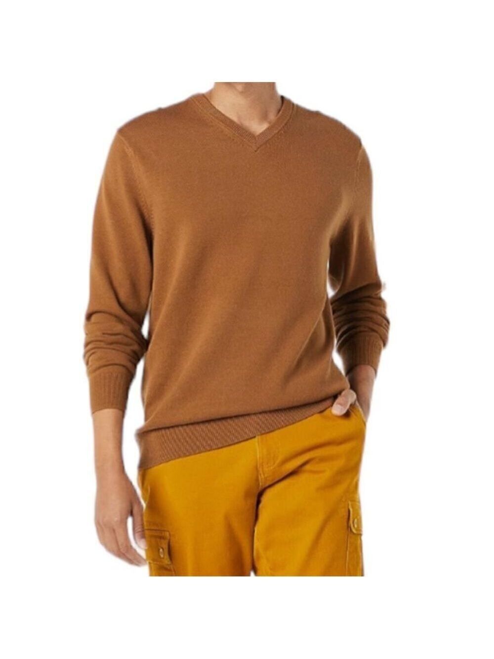 Men's V-Neck Sweater XXL Toffee Brown - Picture 2 of 8